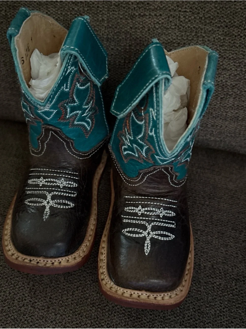 Roper Cowbabies Baby Handmade Leather Boots Rodeo Western Buffalo Size 1